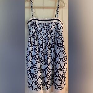 New York & Co Dress Women’s 8 Black & Blue Polka Dots Beach Coastal Party